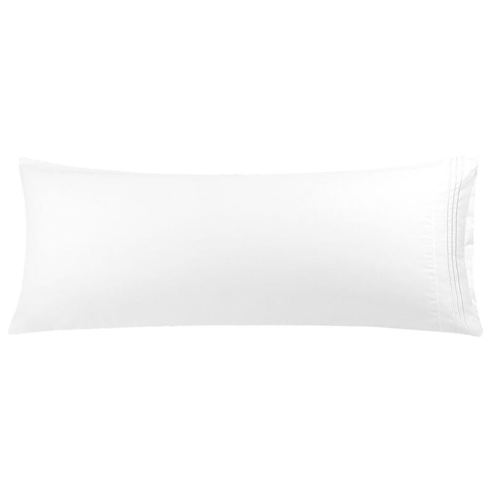 Brushed Microfiber Body Pillowcases Embroidery 20"x48" White
